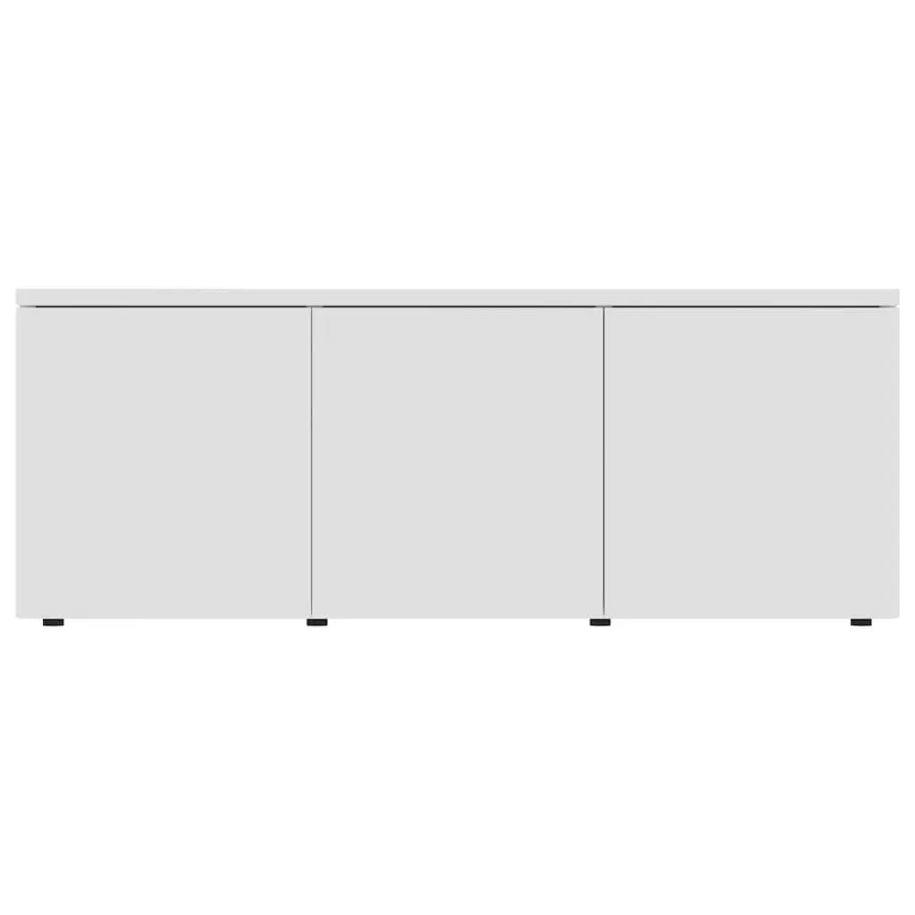 TV Cabinet White 80x34x30 cm Engineered Wood with 3 Drawers Storage Unit for Living Room