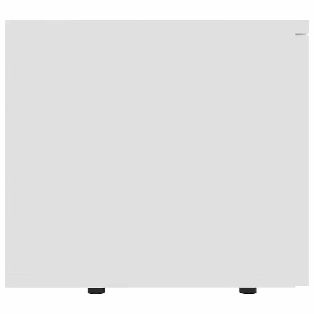 TV Cabinet White 80x34x30 cm Engineered Wood with 3 Drawers Storage Unit for Living Room
