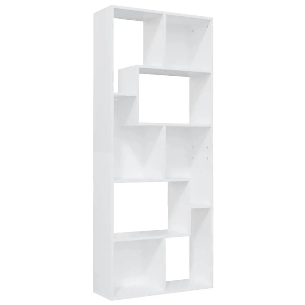 White Book Cabinet Shelving Storage Unit Engineered Wood 67x24x161 cm Organiser