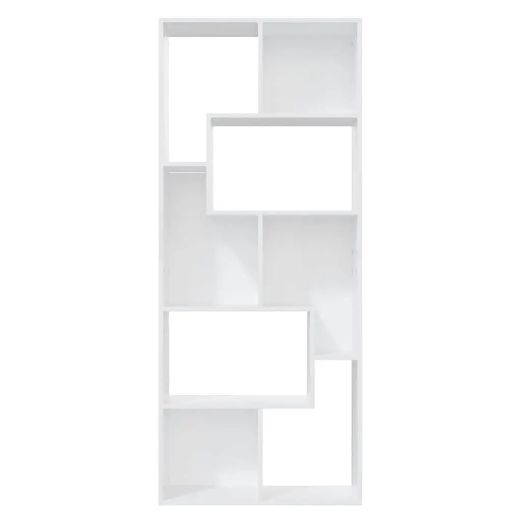White Book Cabinet Shelving Storage Unit Engineered Wood 67x24x161 cm Organiser