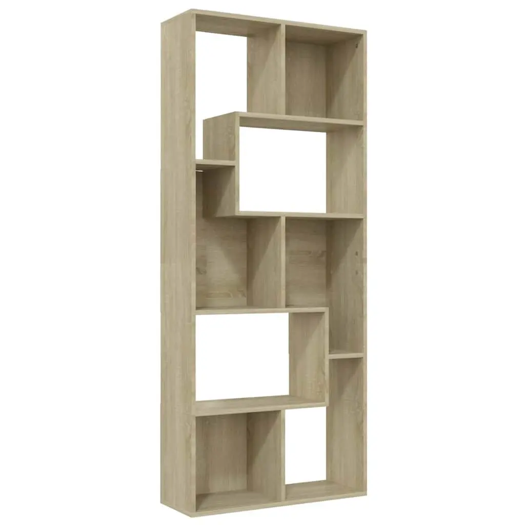 Book Cabinet Sonoma Oak Brown Engineered Wood Bookshelf Storage Shelving Unit