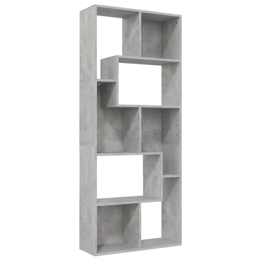 Book Cabinet Grey Engineered Wood Shelving Unit Storage Organizer 67x24x161cm