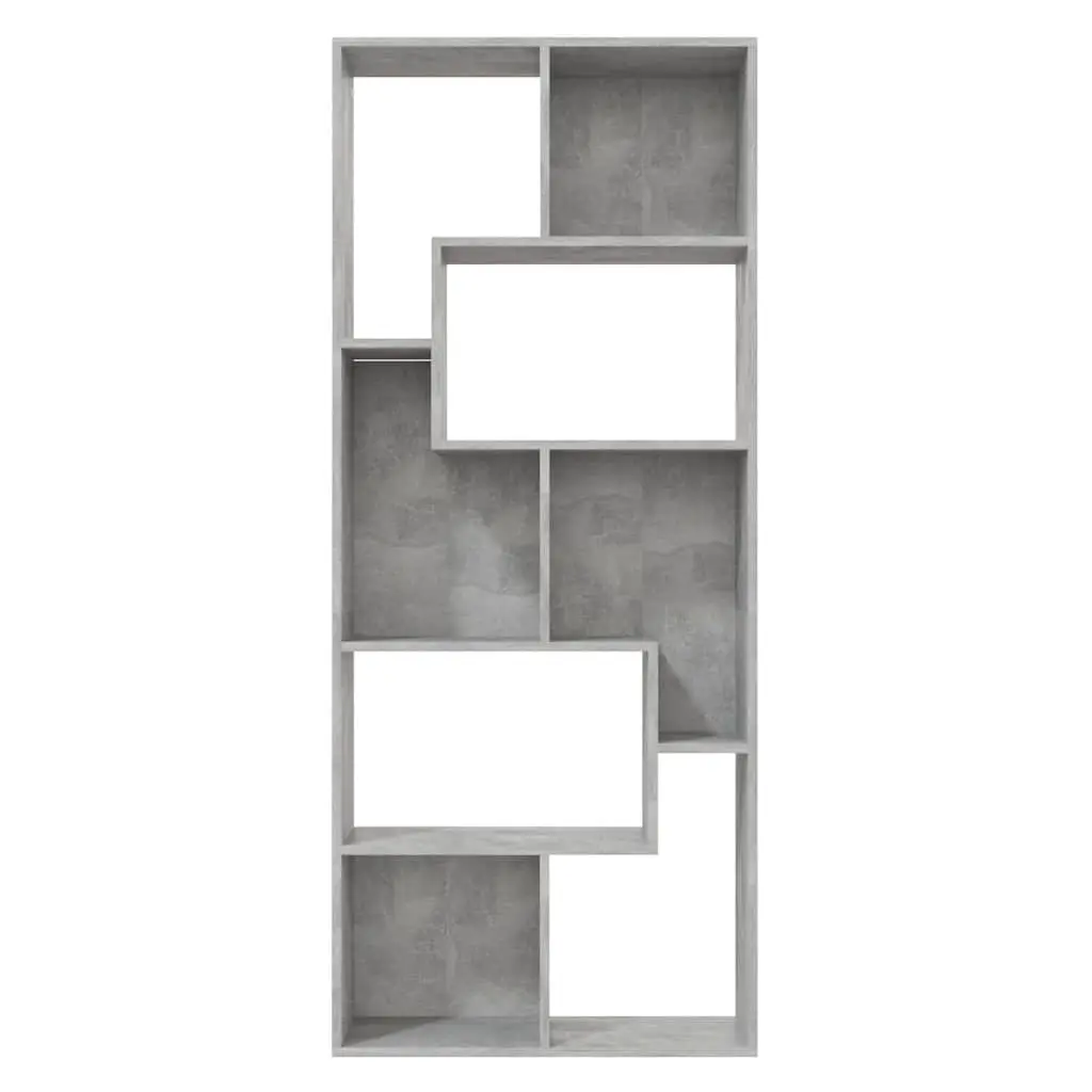 Book Cabinet Grey Engineered Wood Shelving Unit Storage Organizer 67x24x161cm