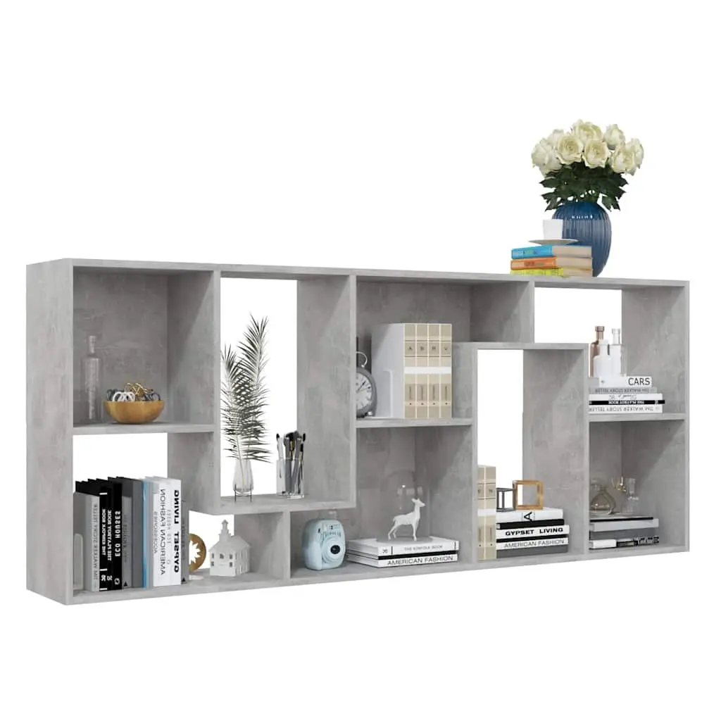 Book Cabinet Grey Engineered Wood Shelving Unit Storage Organizer 67x24x161cm