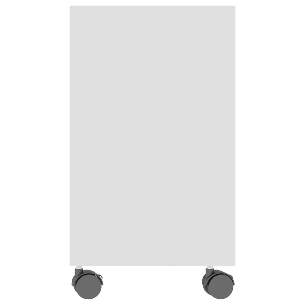 End Table White 70x35x55 cm Engineered Wood Accent Side Table with Wheels