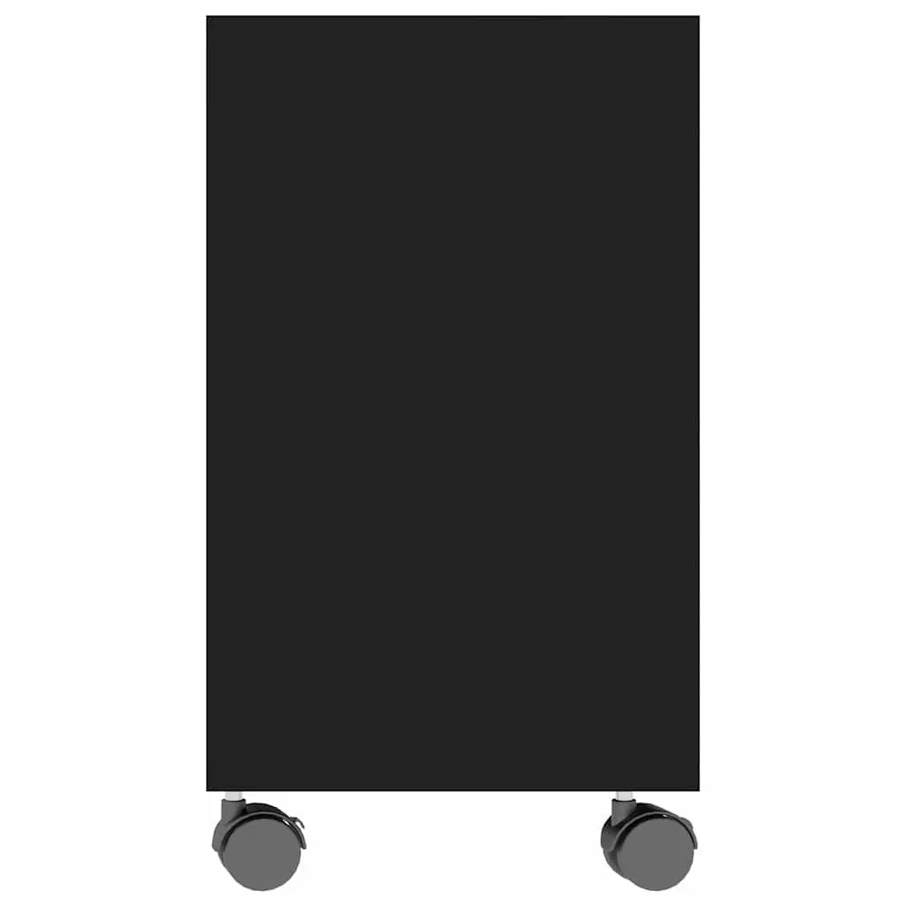 End Table Black Accent Side Table with Wheels Living Room Furniture Storage