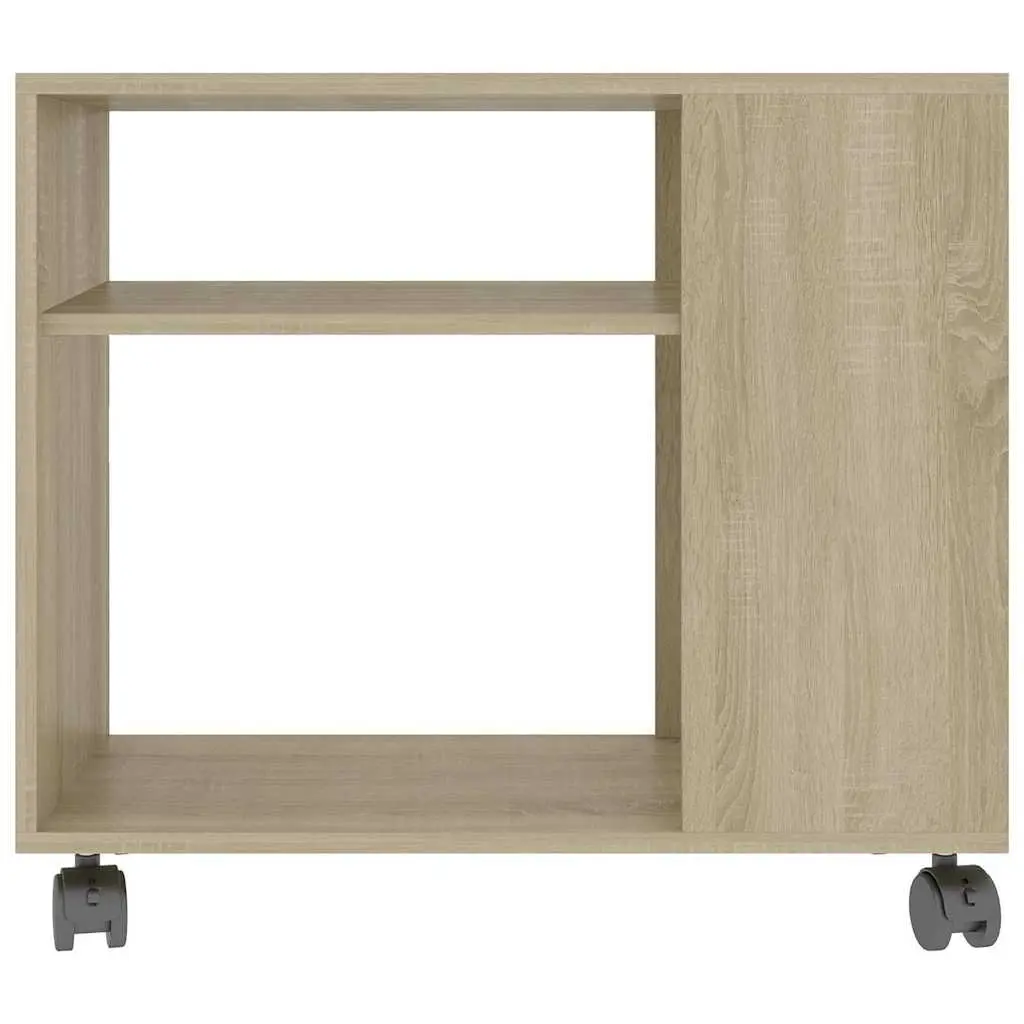 End Table with Wheels Engineered Wood Accent Side Table Living Room Furniture