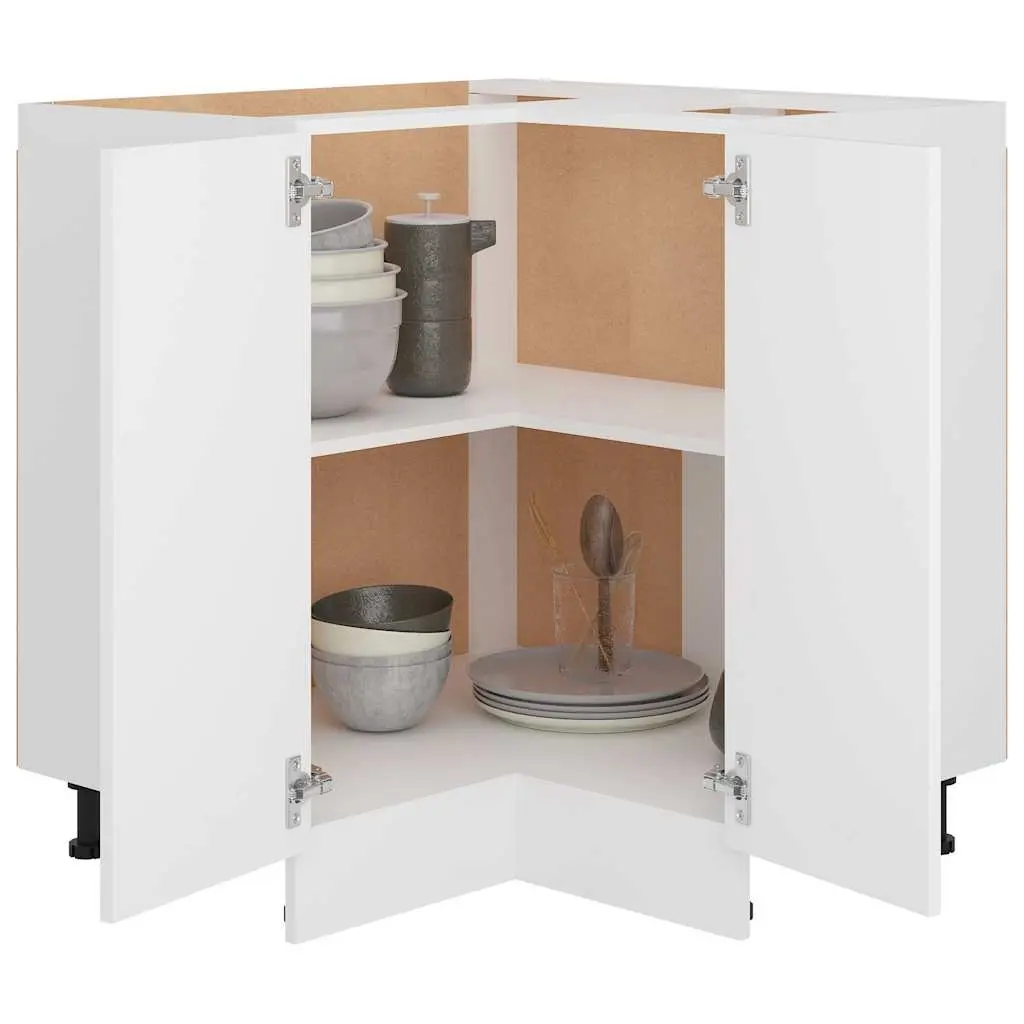 Corner Cabinet Kitchen Storage Engineered Wood White 75.5x75.5x81.5cm