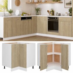 Warm Brown Corner Bottom Cabinet for Kitchen Storage