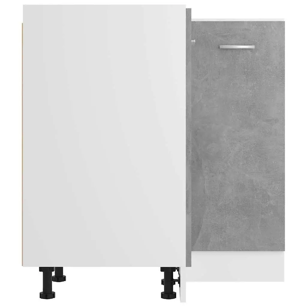 Grey Storage Unit Corner Bottom Kitchen Cabinet with Shelves