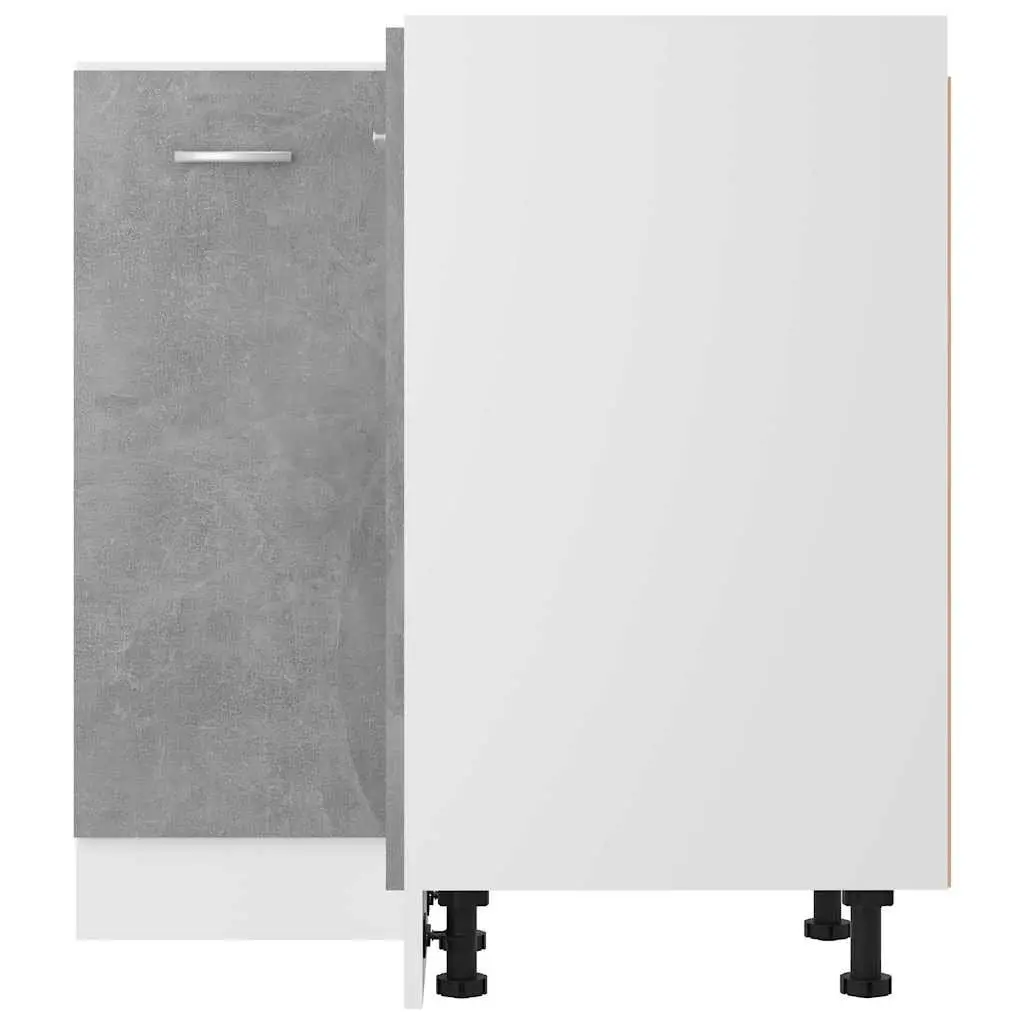Grey Storage Unit Corner Bottom Kitchen Cabinet with Shelves