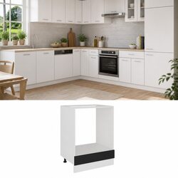 Elegant Black Oven Cabinet for Kitchen Storage 60x46x81.5cm