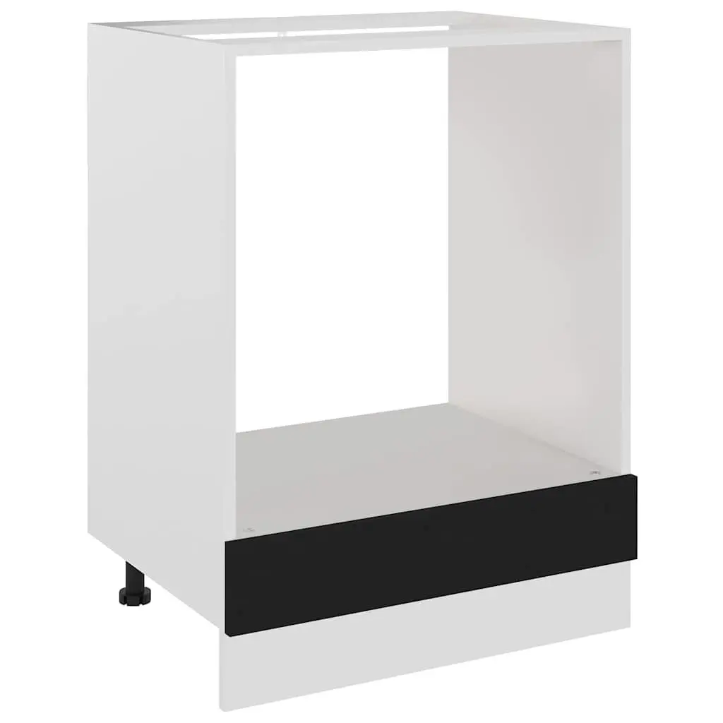 Black Oven Cabinet for Kitchen Storage 60x46x81.5cm