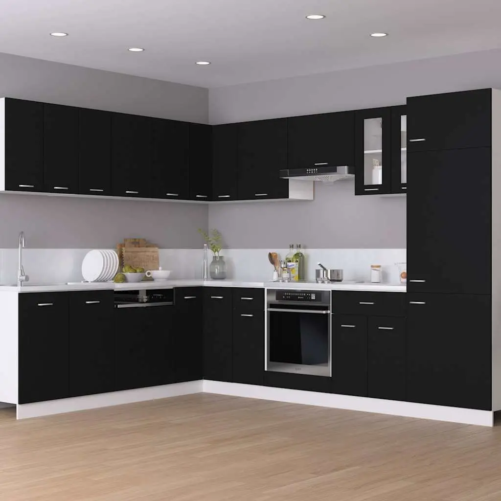 Black Oven Cabinet for Kitchen Storage 60x46x81.5cm