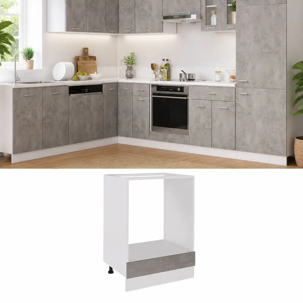 Grey Kitchen Oven Cabinet for Organized Living