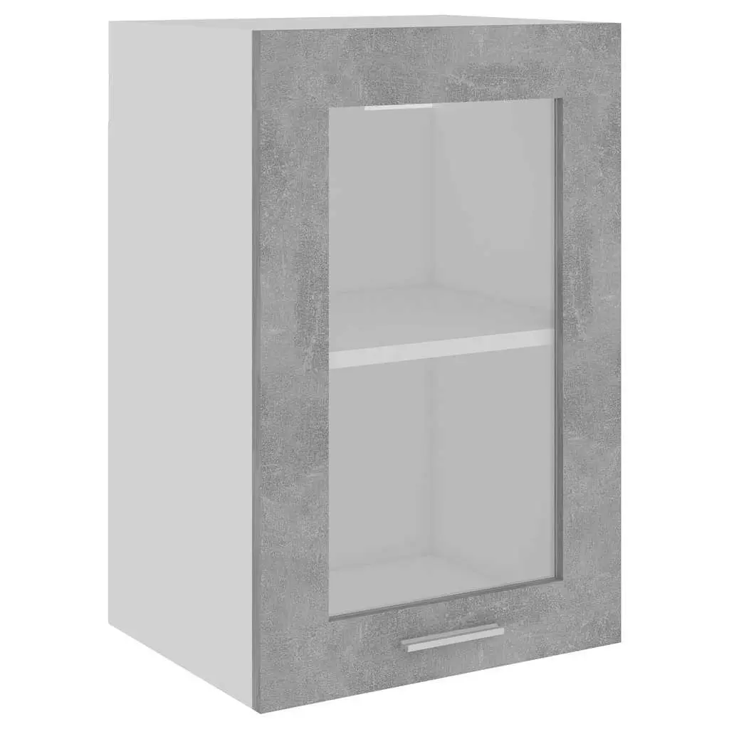 Hanging Glass Kitchen Cabinet Grey 40x31x60cm Engineered Wood