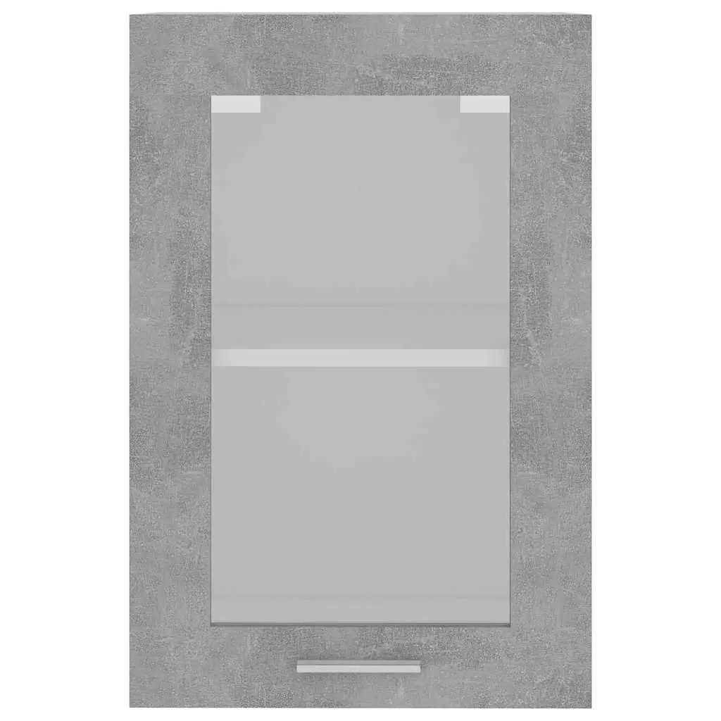Hanging Glass Kitchen Cabinet Grey 40x31x60cm Engineered Wood