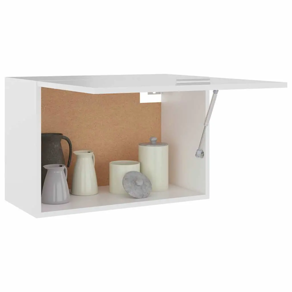 Hanging Kitchen Cabinet White Engineered Wood Wall-mounted 60W x 31D x 40H cm Flip-Up Door