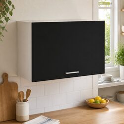 Warm Black Hanging Kitchen Cabinet with Flip-Up Door