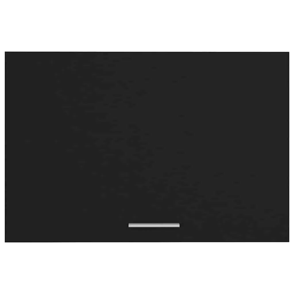 Hanging Kitchen Cabinet Black Engineered Wood Flip-Up Door Space-Saving Storage 60x31x40 cm