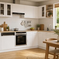 White Hanging Glass Cabinet for Kitchen Storage 60x31x60cm