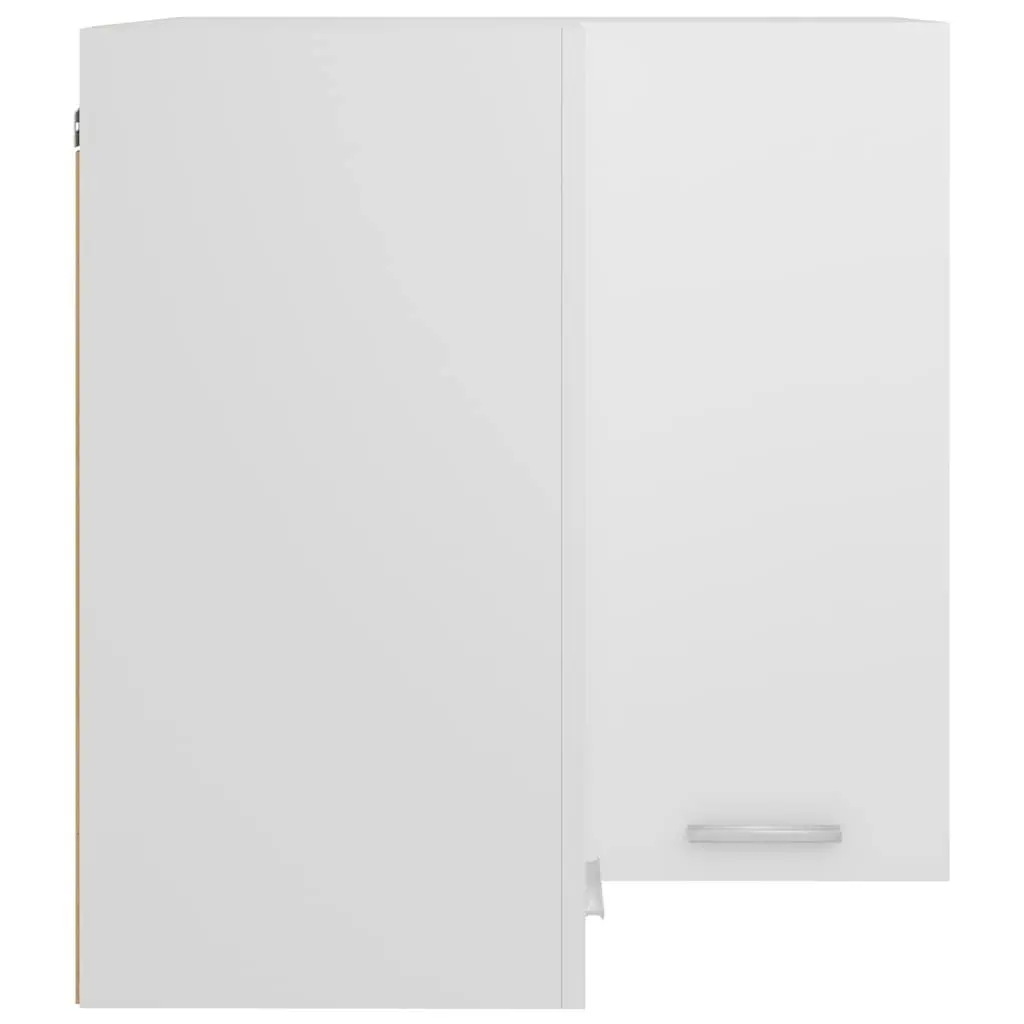 Hanging Corner Kitchen Cabinet White Two Shelves Engineered Wood
