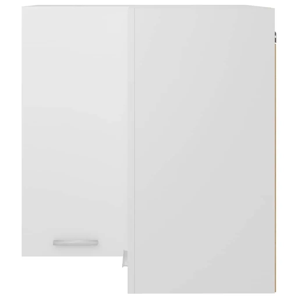 Hanging Corner Kitchen Cabinet White Two Shelves Engineered Wood