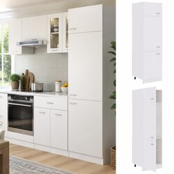 Elegant White Kitchen Storage Cabinet with Four Shelves