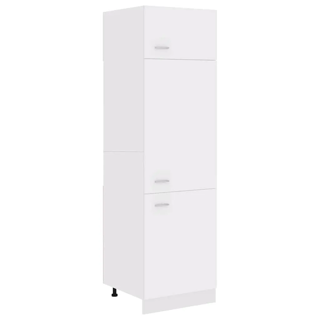White Kitchen Storage Cabinet Four Shelf 60x57x207cm Engineered Wood