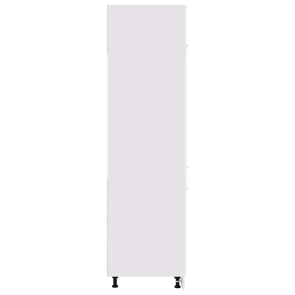 White Kitchen Storage Cabinet Four Shelf 60x57x207cm Engineered Wood