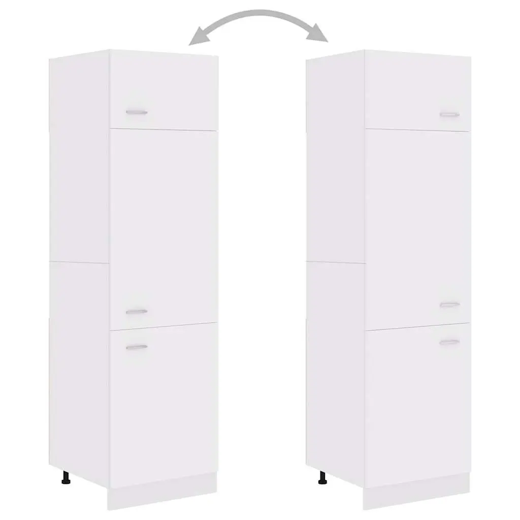 White Kitchen Storage Cabinet Four Shelf 60x57x207cm Engineered Wood