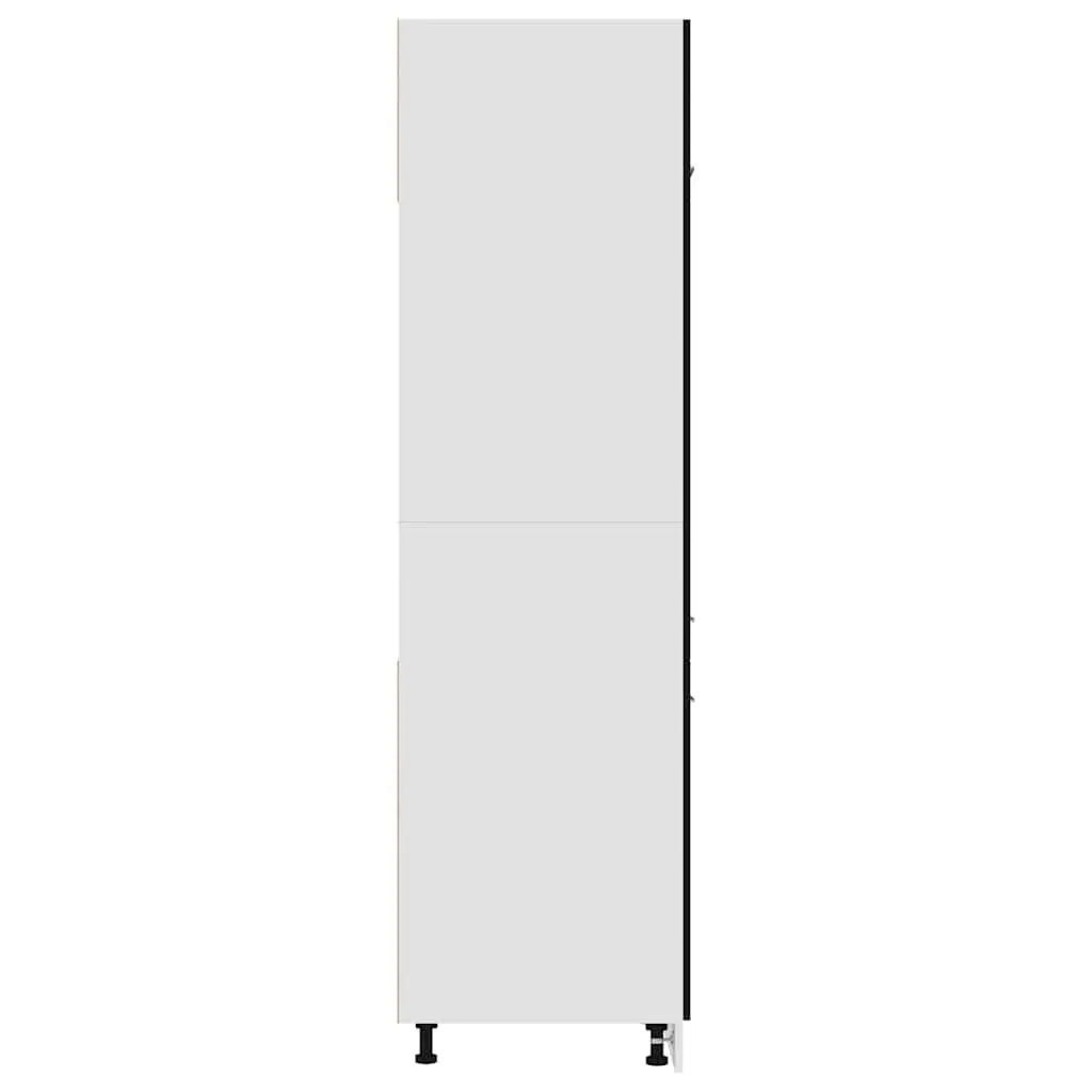 Black Kitchen Refrigerator Cabinet with 4 Shelves