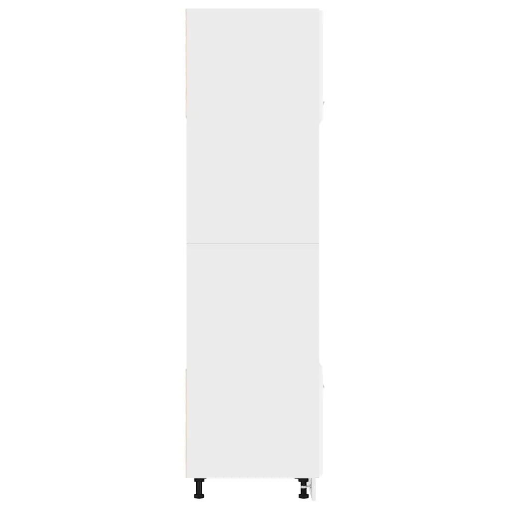 Microwave Cabinet White 60x57x207cm Engineered Wood Kitchen Storage Cupboard 4 Shelves 2 Doors