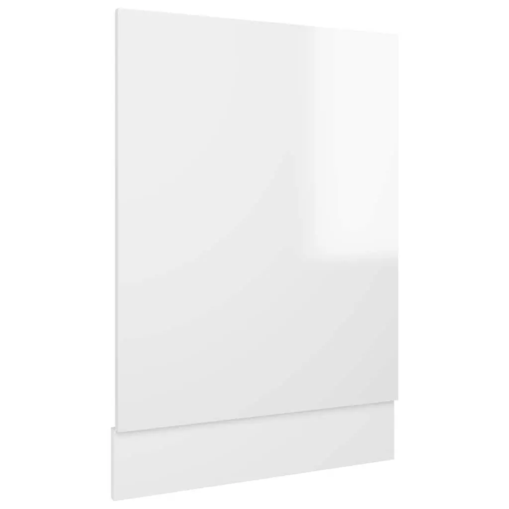 Dishwasher Panel White High Gloss 45 x 3 x 67 cm Engineered Wood