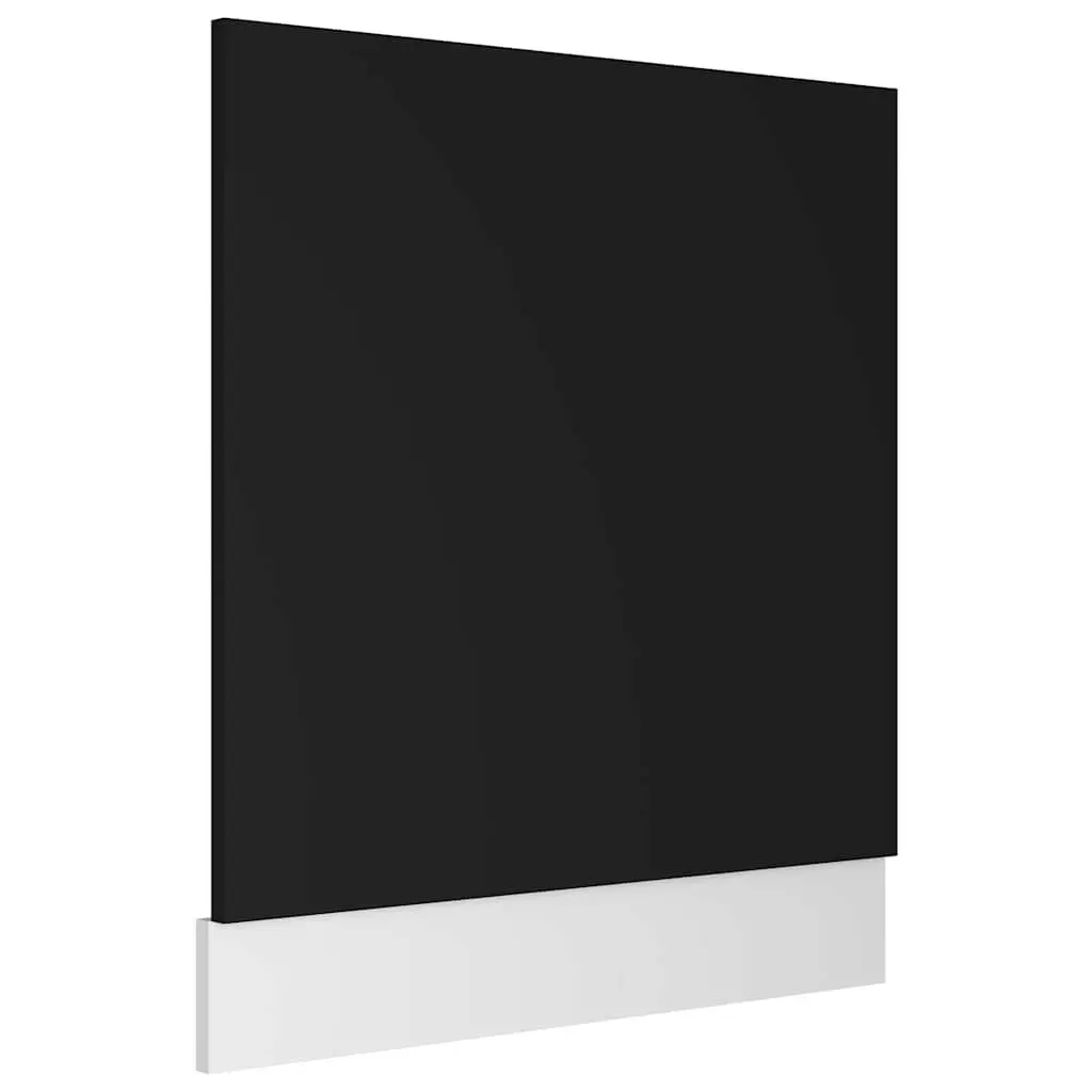 Dishwasher Panel Black 59.5x67cm Engineered Wood