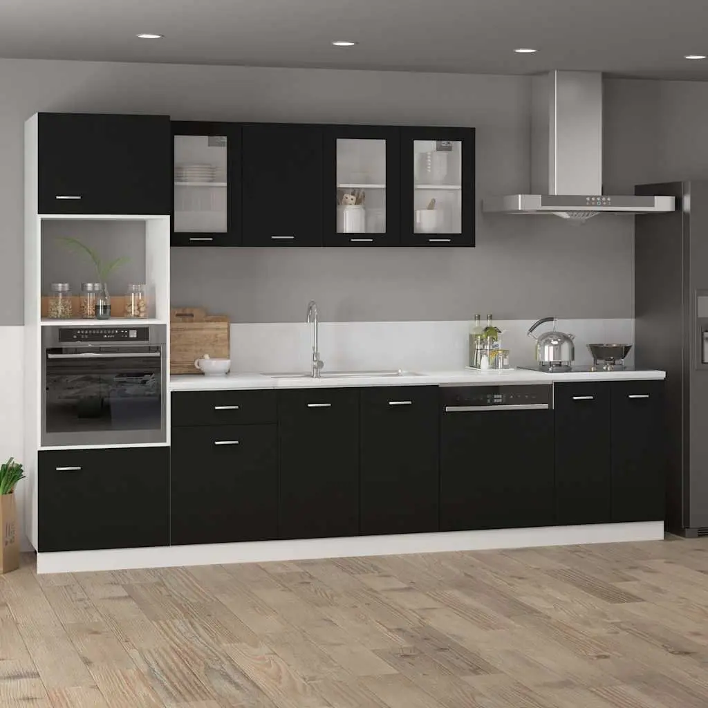Dishwasher Panel Black 59.5x67cm Engineered Wood
