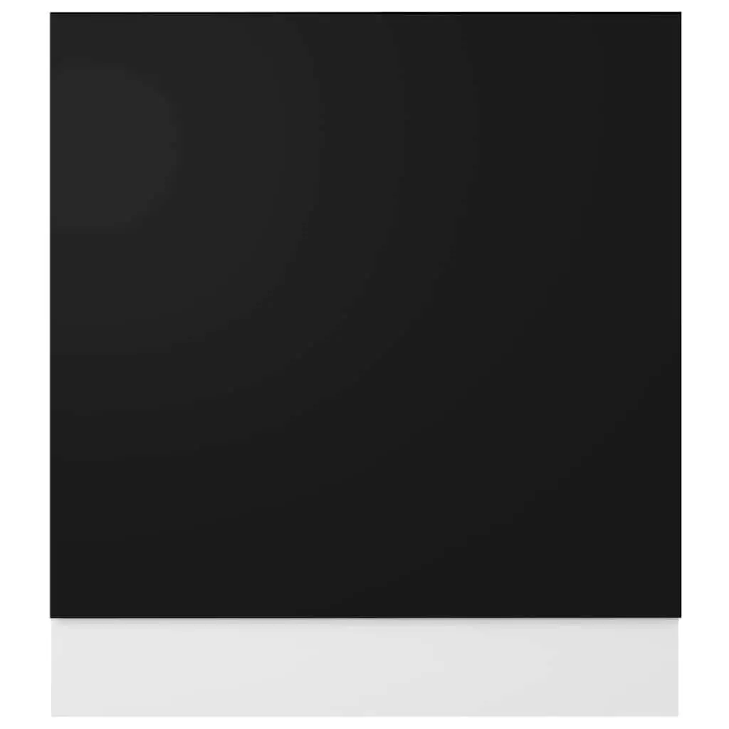 Dishwasher Panel Black 59.5x67cm Engineered Wood