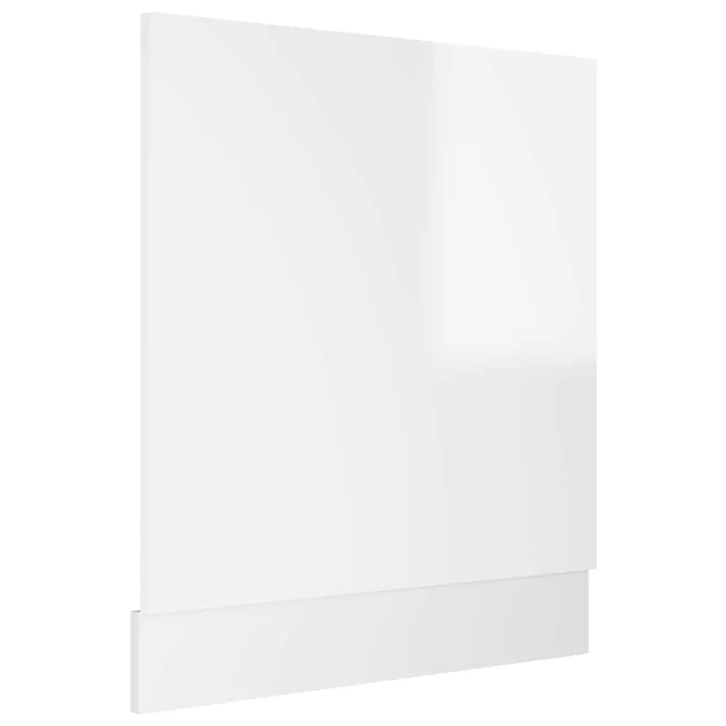 Dishwasher Panel White High Gloss 59.5 x 3 x 67 cm Engineered Wood