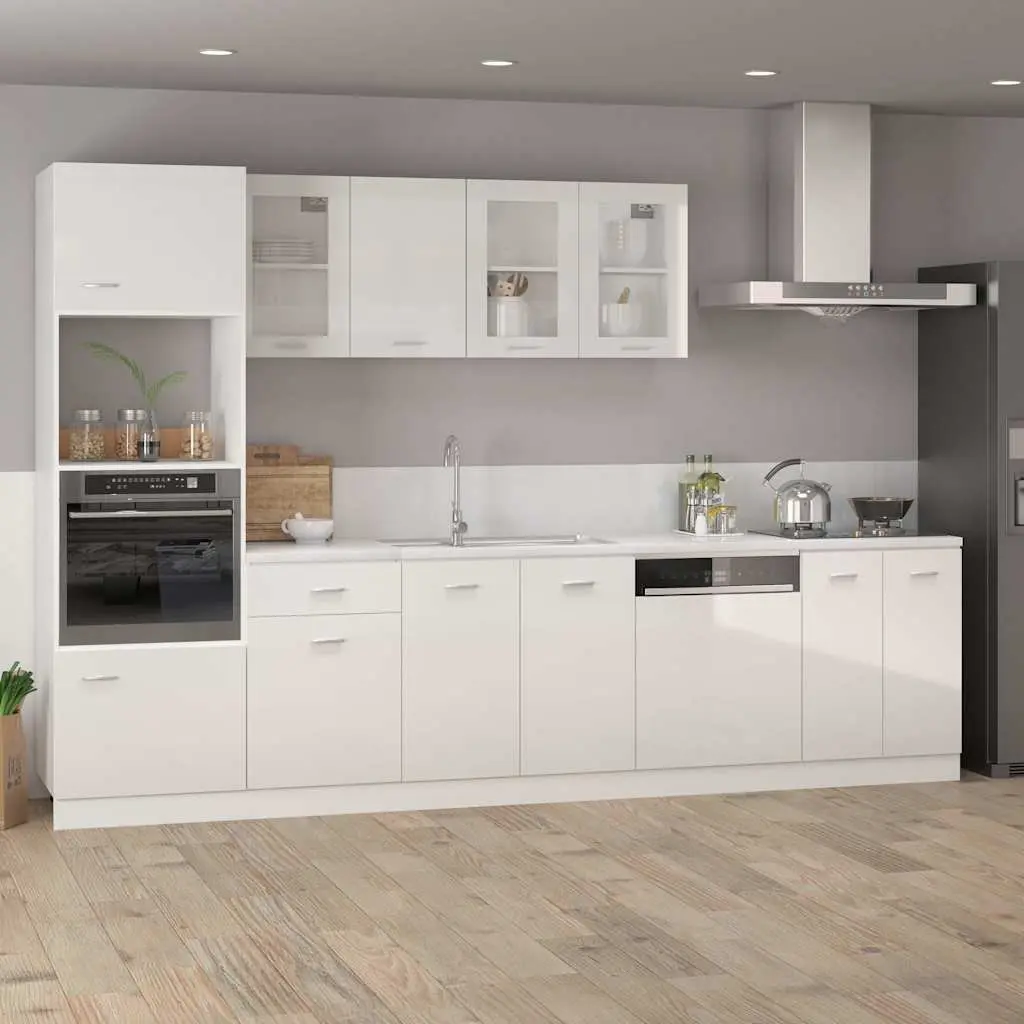 Dishwasher Panel White High Gloss 59.5 x 3 x 67 cm Engineered Wood