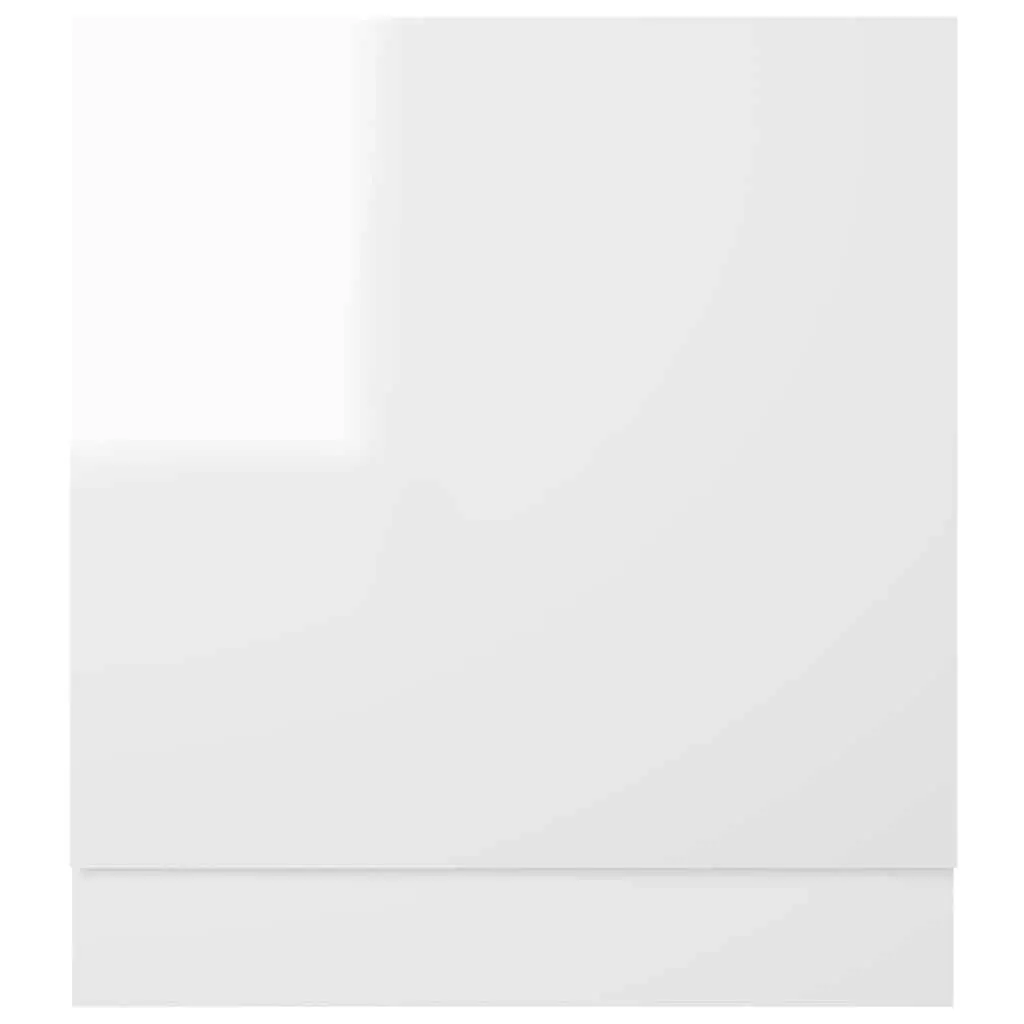 Dishwasher Panel White High Gloss 59.5 x 3 x 67 cm Engineered Wood