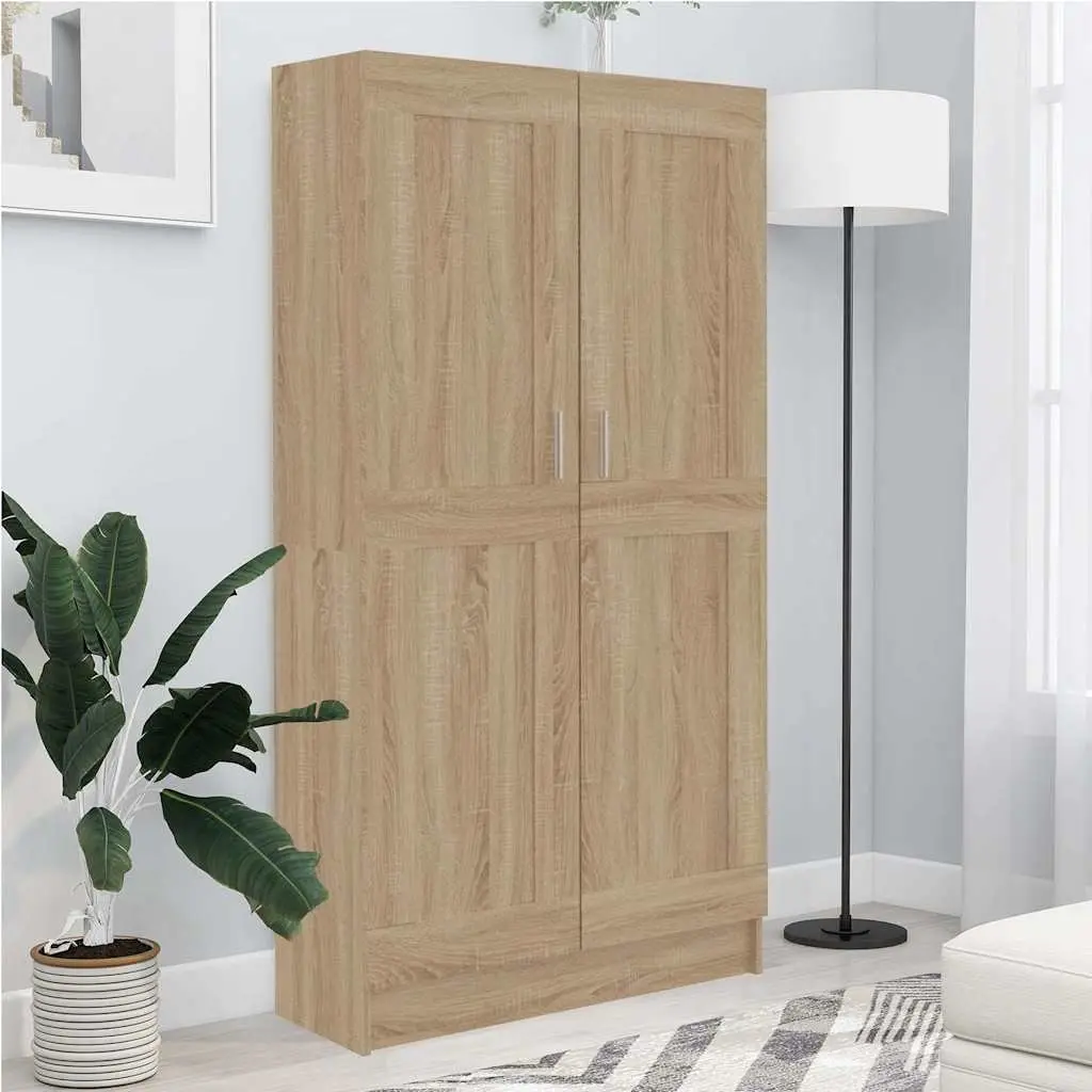 Book Cabinet with Doors 82.5x30.5x150 cm Brown Engineered Wood