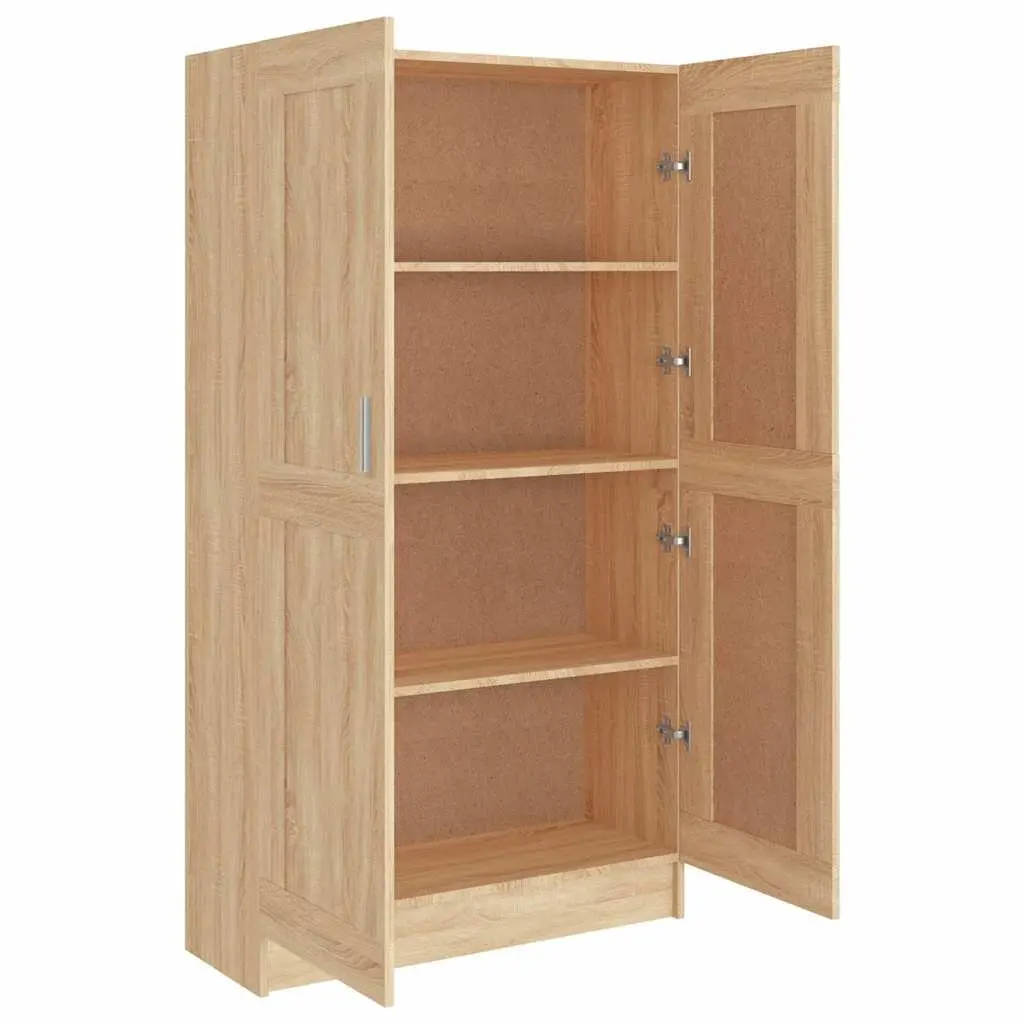 Book Cabinet with Doors 82.5x30.5x150 cm Brown Engineered Wood