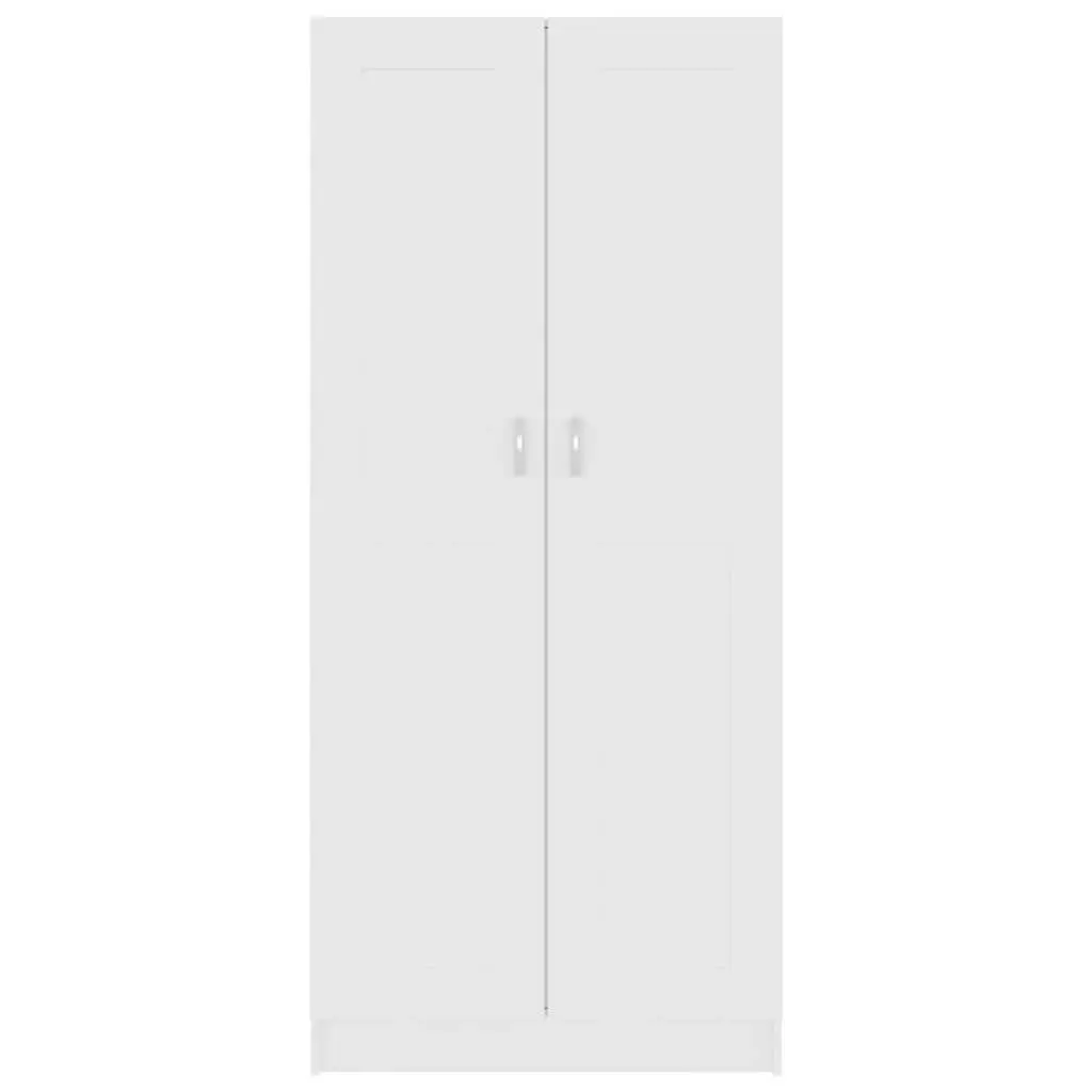 5-Shelf White Book Cabinet with Doors for Organized Storage