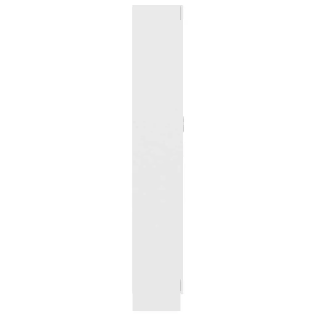 5-Shelf White Book Cabinet with Doors for Organized Storage