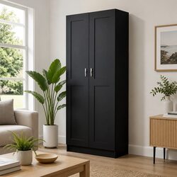 Classic Black Book Cabinet with 5 Compartments