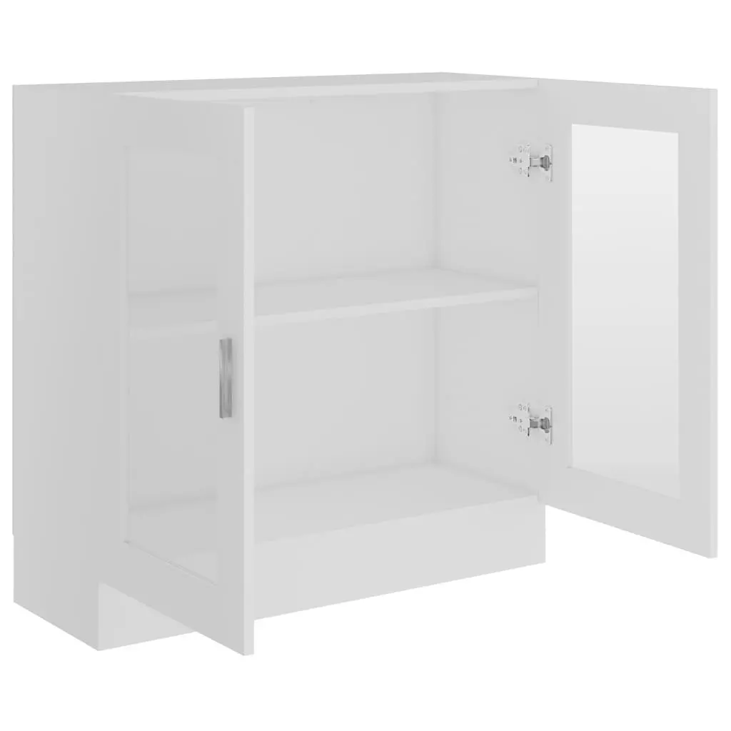 White Vitrine Cabinet Standing Bookcase Shelving Unit with Doors Storage Display