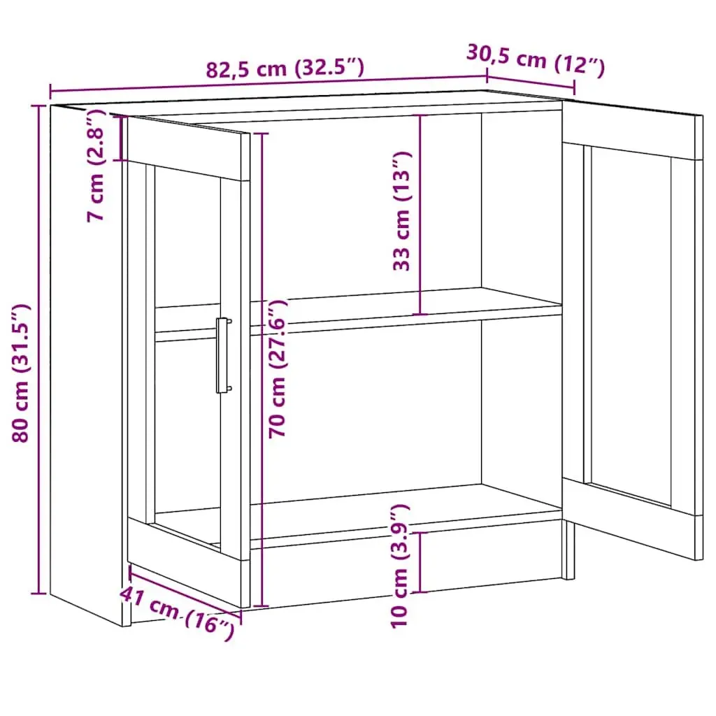 White Vitrine Cabinet Standing Bookcase Shelving Unit with Doors Storage Display