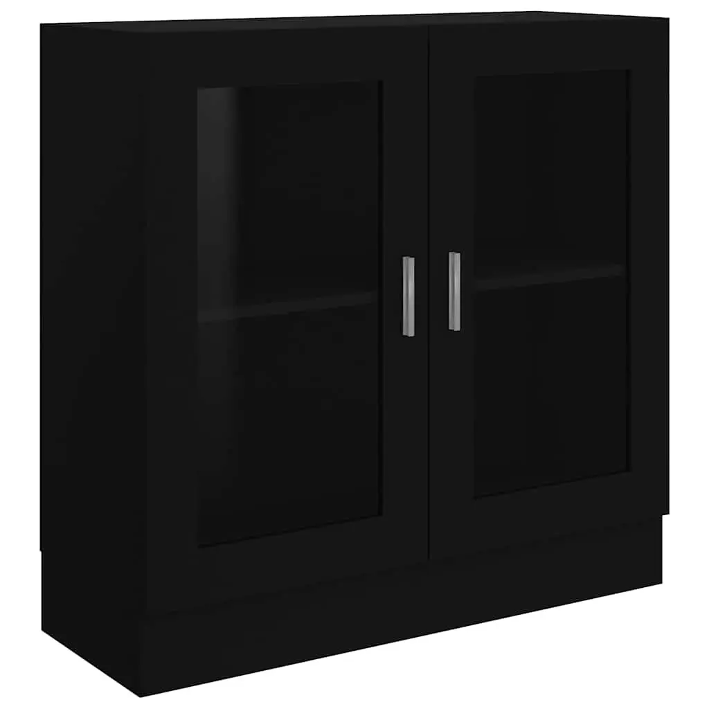 Black Display Cabinet 82.5x30.5x80cm Engineered Wood