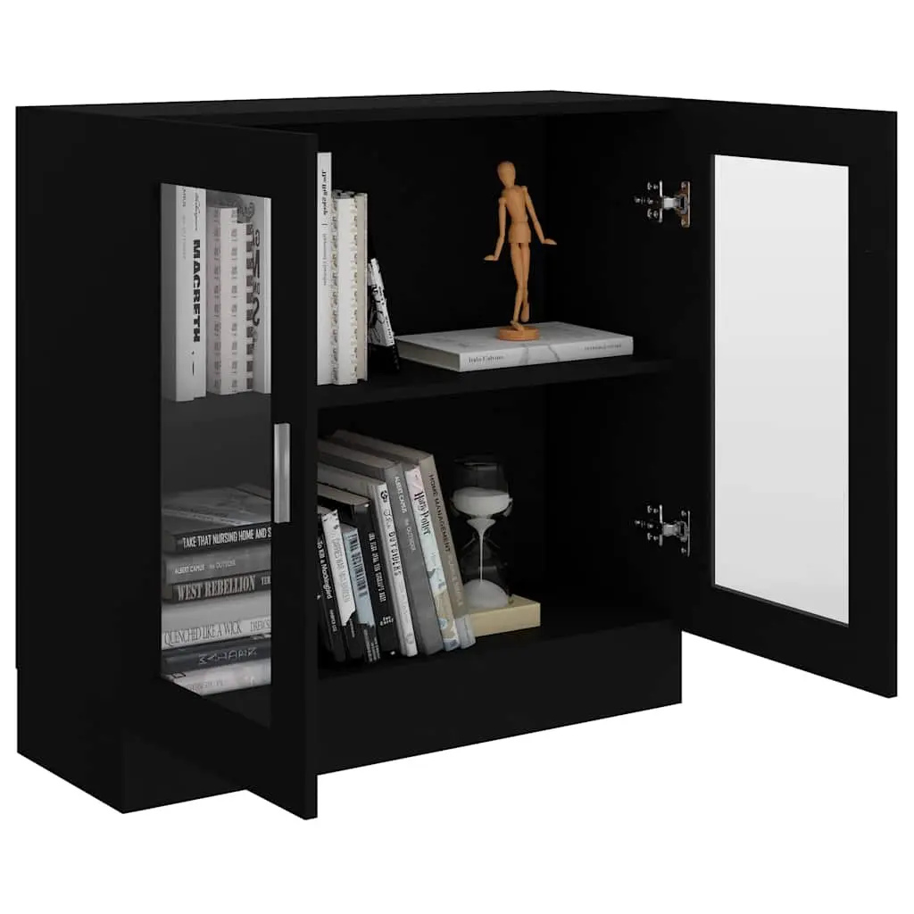 Black Display Cabinet 82.5x30.5x80cm Engineered Wood