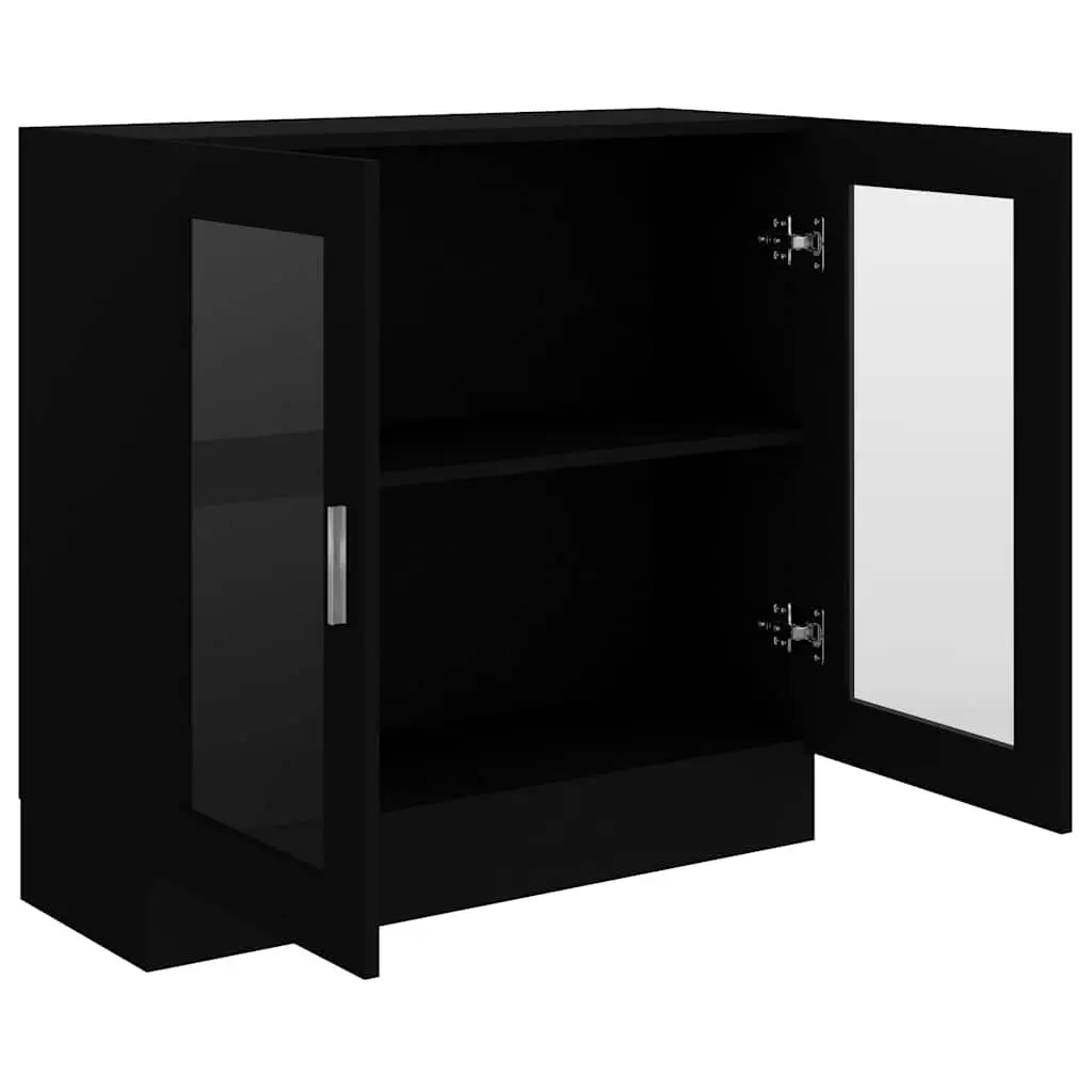 Black Display Cabinet 82.5x30.5x80cm Engineered Wood